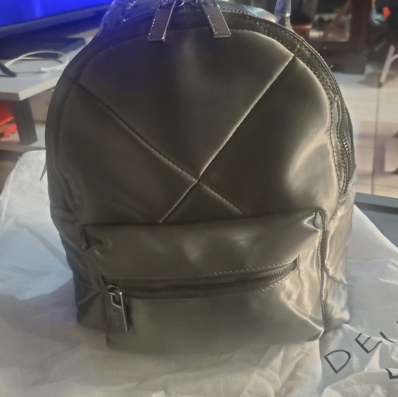 Deux Lux Silver Backpack Sleek and Modern - Picture 2 of 7